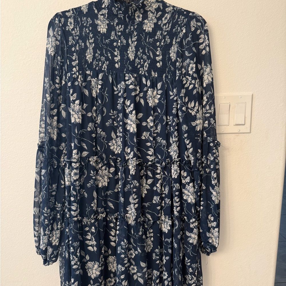 Trixxi Navy and White Floral Dress